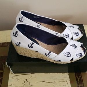 Ralph Lauren White & Blue Nautical Espadrilles